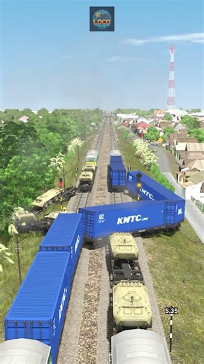 The Train Went Off The Track #train #automobile #railway #locomotive #railroad #shorts #funny #fyp