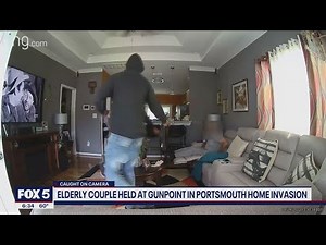 Elderly couple forced into linen closet at gunpoint during home invasion caught on video: police