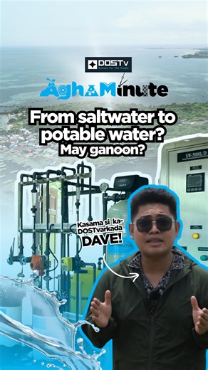 Teknolohiyang kayang mag-convert ng saltwater to drinking water? Meet Solar-Powered Water Desalination Facility! Dahil dito, 'di na kailangan pang bumyahe nang malayo ang mga residente ng Silaki Island sa Bolinao, Pangasinan para lang makabili ng inuming tubig. Para sa ibang pang detalye, panoorin ang buong episode ng Siyensikat: https://www.facebook.com/share/v/19tkWdGnFz/ DOST Philippines DOST 1 - Department of Science and Technology Regional Office No. 1 DOST Provincial Science and Technology