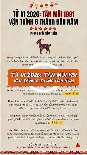 Tử vi 2026: Tân Mùi 1991 vận trình 6 tháng đầu năm 2026