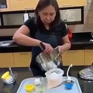 HOME TUTORIAL VIDEO #46 - SPANISH BREAD By: Chef Rose Marie T. Lim Ingredients: Dough: 1 tbsp. yeast 1 cup water 1 egg ¾ tsp. salt 1/3 cup sugar 2 tbsp. full cream powdered milk ¼ cup vegetable oil ¼ cup PRIMEX shortening ½ kilo all purpose flour Procedure: 1. Dissolve yeast in water. Add in the rest of the ingredients. 2. Knead until dough is smooth and elastic. Put in a greased bowl and allow dough to rise until double in bulk – 45 minutes to 1 hour. 3. Punch down dough. Divide into 50-gram po
