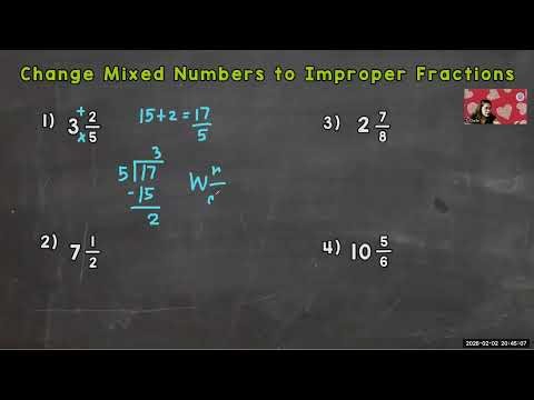 Zoom Demo for Mixed Numbers to Improper Fractions