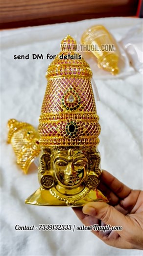 Thugil online store on Instagram: "Ruby & AD stone Mukut (new collection) for Alangaram. Ganapathi, Murugan, Vishnu, Andal, Meenakshi, Lakshmi, Durga, Amman, VaraLakshmi Kreedam in different styles. Mukut (Crown) in different sizes. Good quality products. Online purchase available. Follow us for more decoration ideas. WhatsApp- 7339132333 Email - support@thugil.com #thugilonline #goddecorations #godjewellery #bengaluru #alangaram #templejewellery #jewelleryforgod #shringhar #kreedam"