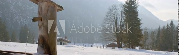 Nordic ski track in Reit im Winkl. Bavaria, Germany, on a sunny winter day