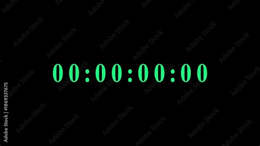 One second digital countdown timer animation, digital stopwatch count down with milliseconds, milliseconds from 0 to 60 seconds on black background, Countdown video with digital stop watch.