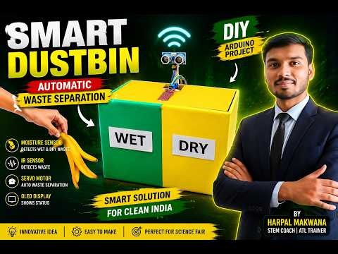 🚀 Automatic Wet & Dry Waste Separator ♻️ | Smart Dustbin Using Arduino