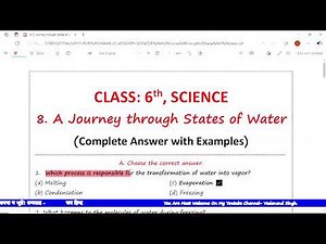 Class 6 A Journey through States of Water Question Answer Science | Science Spark EduBull | vedanand