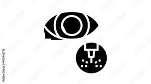 eye vision laser treatment animated glyph icon. eye vision laser treatment sign. isolated on white background