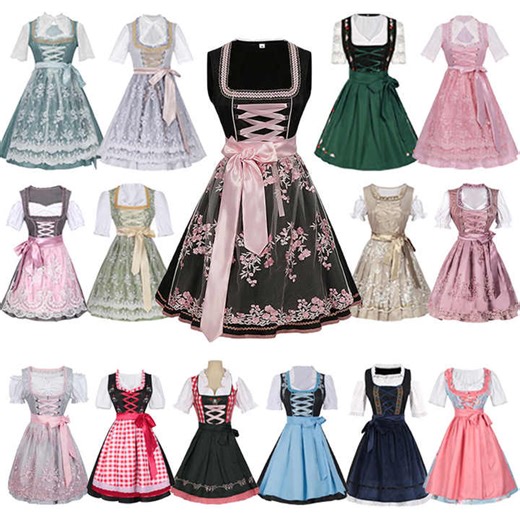 High Quality Carnival Oktoberfest Costume Germany Beer Maid Tavern Wench Waitress Cosplay Bavarian Dirndl Dresses
