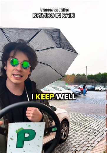 Passer vs Failer time 🚗 Today, it’s Driving in the rain and wet weather! #learntodrive #passngo #rain #fyp #drivinglessons
