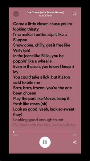 ICE CREAM - Blackpink #spotify #song #lyrics #foryou #blackpink