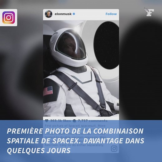 42K views · 169 reactions | Dans un matériau blanc d'apparence fin et léger, la combinaison spatiale des futurs astronautes de SpaceX a été dévoilée mercredi par le patron de la société, Elon Musk. | Le Figaro | Facebook