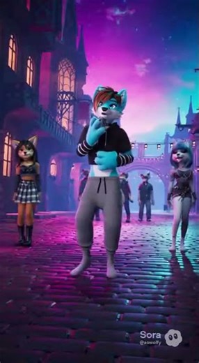 AI Sora Furry Video - A Fursuiter is singing an AI Roblox music song like a great gaming super star