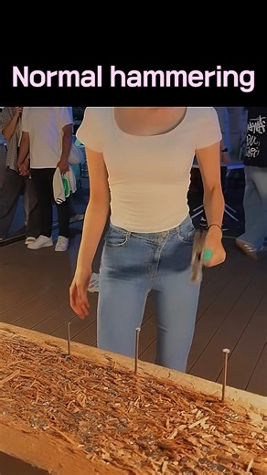 normal hammering vs God’s hammer #trending #viral
