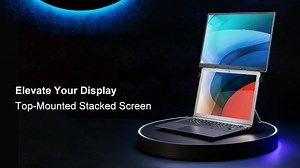Portable stacked laptop monitor with 235 degree rotation