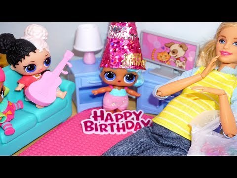 BARBIE Helps Put LOL SURPRISE DOLL Birthday Party Together! Lol Surprise Doll Video