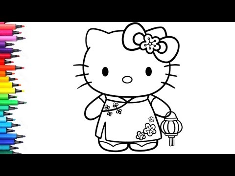 Hello Kitty Chinese New Year dibujo Drawing, Painting & Coloring For Kids and Toddlers_ Child Art