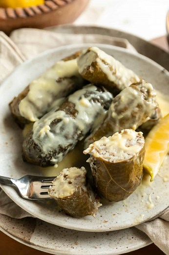 Greek Dolmades with Avgolemono Sauce