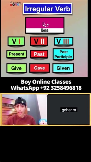 Irregular Verbs | forms of verbs Give, Gave, Given| English Sentences.