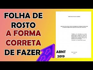 Como fazer Folha de Rosto TCC nas normas da ABNT 2019