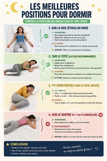 Ces 4 positions de sommeil changent tout #sommeil #posture #santé