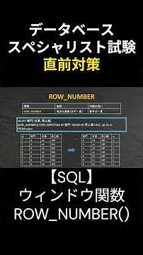 [Database Specialist] Complete Guide to SQL: Window Function ROW_NUMBER() #DatabaseSpecialist #St...