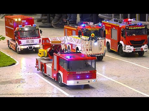 Mega RC Truck Show Road Construction Site Fire Trucks Chemnitzer Modelltage 2026 Fire Engine Ladder