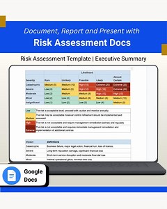 Risk Assessment Google Doc Template for Analysing, Assessing Business Risks - Etsy Canada