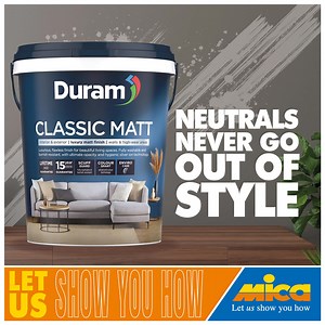 121 reactions · 6 comments | Keep it classic with Duram Classic Matt  Neutrals never go out of style — just add a pop of personality with the 60-30-10 rule: 60% main shade 30% support 10% wow factor! Test those samples in different light and watch your space come to life ✨ #MakeitwithMica #LetUsShowYouHow | Mica Hardware | Facebook