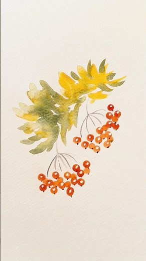 Autumn time 🍁❤️#watercolor #aquarelle #watercolortutorial