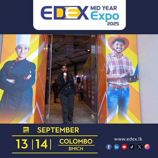  Step Into Your Future with EDEX Mid-Year Expo 2025!  ✨ One platform. Endless opportunities.  September 13 & 14, 2025  BMICH, Colombo  Pre-register now: https://registration.edex.lk/ #EDEXExpo2025 #Education #Careers #JobFair #Seminars #FindYourJourney | EDEX | Facebook