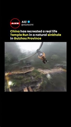 Real-Life Temple Run in a 300 m Sinkhole