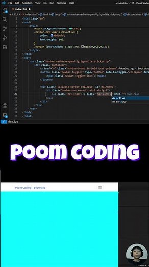 Creating a Bootstrap Menu Navbar #html5 #coding #staticwebsitedesign #frontendcourse