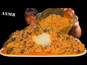 ASMR FUFU & EGUSI SOUP MUKBANG |No meat| Nigerian food (Talking) Soft Eating Sounds| Vikky ASMR