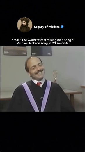 Legacy of wisdom | In 1987, the world’s fastest-talking man amazed audiences by performing a Michael Jackson song in just 20 seconds. Known for his incredible... | Instagram
