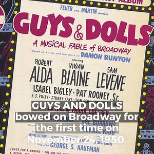 15 reactions | "Call it sad, call it funny...but it's better than even money" that your inner Broadway fan is wishing the classic Broadway musical "Guys and Dolls" a Happy 70th Anniversary today! | The Broadway League | Facebook