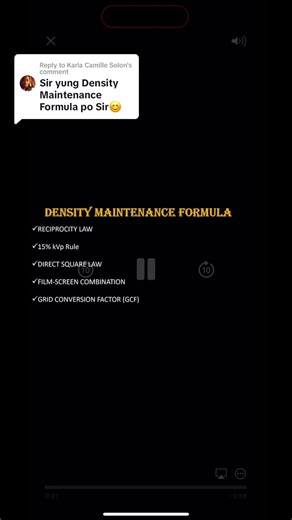 Density Maintenance Formula Explained by Sir Tristan Perez | RADTECH