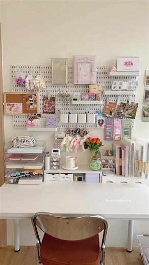 Cute Pegboard Stationery Setup