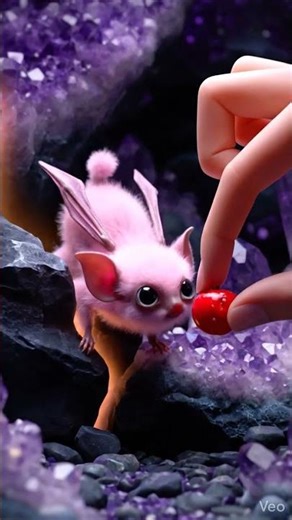 Tiny Cave Fluffling Appears from Crystal Crack –Magical Cute Moment!#CrystalCave#CaveFluffling#tiny