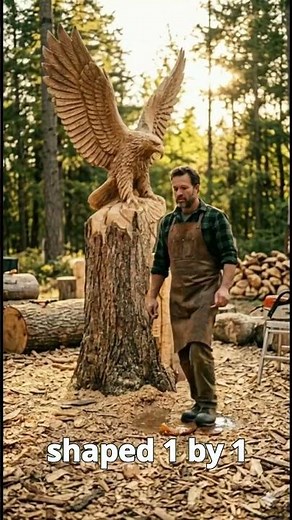 Carving a Giant Wooden Eagle from One Tree Trunk | Incredible Chainsaw Art