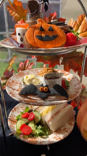 Tiptree Tea Rooms on Instagram: "🕸️ Afternoon Tea… with a twist of spooky! 🍰🫖 Available at The Tiptree Tea Room 31 October –2 November. This will be available on our specials board over the Halloween weekend and is subject to availability. Available for both adults and kids! Turn up & treat yourself if you dare! 👻🎃💀 #halloweekend #haloween #visitessex @visitessex #afternoonteatime🍰☕️"