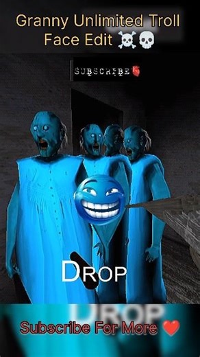 Granny Unlimited Troll Face Edit ☠️ Granny Chapter 1 ☠️#shorts