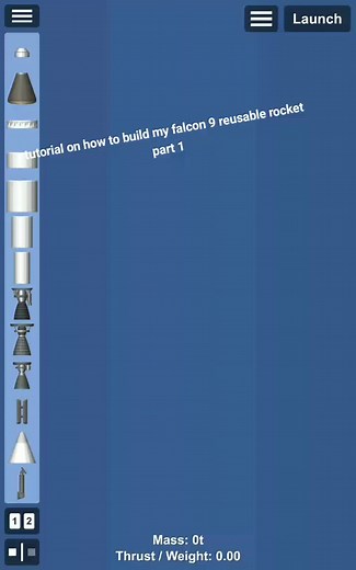 part 1 of how to build my falcon 9 rocket#spacetok #fypシ #sfs #spaceflight #spaceflightsimulator