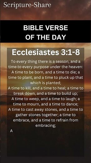 A Time for Everything: Ecclesiastes 3:1-8 🙏 🤲