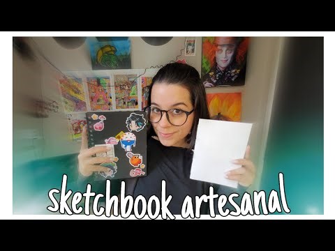 como fazer um sketchbook em casa? eu te ensino em 10 minutos ✨️📒🎨 (encadernação fácil)