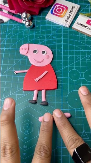 How To Make Fondant Peppa Pig with easy Tricks | Fondant 2d peppa pig tutorial ‪@fondantcakes9292‬