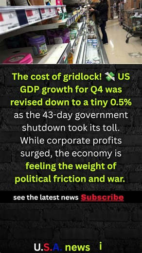 US GDP Revised to 0.5% Growth 📉 #shorts #USA #NEWS