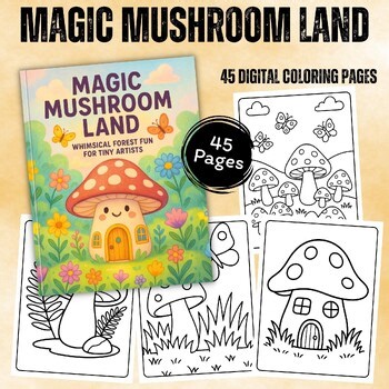 Magic Mushroom Land Coloring Pages | 45 Whimsical Forest Houses and Fairy Scenes