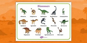 Dinosaur Names Word Mat