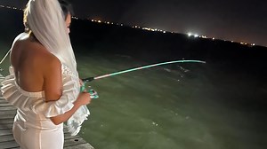 Texas bride catches massive fish after Port Aransas wedding